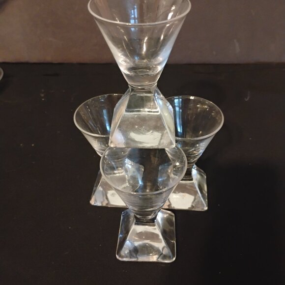 Ekenas Sweden MCM Pyramid Pattern, set of 4 shot glasses, very rare - Picture 3 of 5